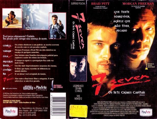 DVD Seven, Os Sete Crimes Capitais (SEMI-NOVO!!!) - Brad Pitt, Morgan  Freeman e Kevin Spacey