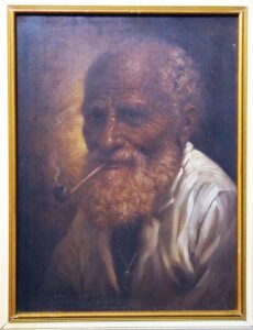 José Quirino, "Ancião com cachimbo", óleo s/ tela