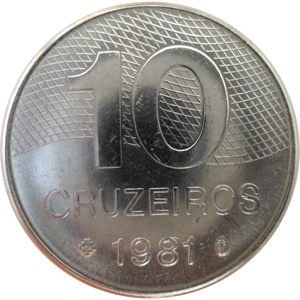 Moeda de 10 Cruzeiros, MBC, 1980 a 1987