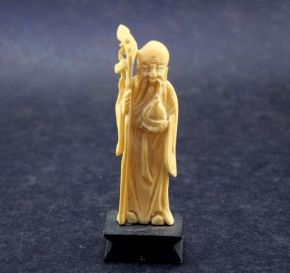 Pequena estatueta em Marfim de Shou Using – Deus Chinês da Longevidade