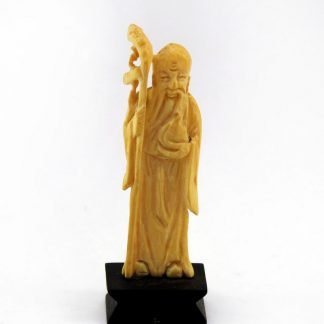 Pequena estatueta em Marfim de Shou Using – Deus Chinês da Longevidade