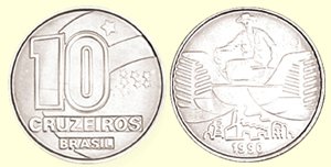 Moeda de 10 Cruzeiros, Plano Collor, 1990-93
