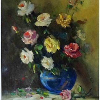 Luiz Labozetto, Vaso de Flores, natureza morta, pintura a óleo