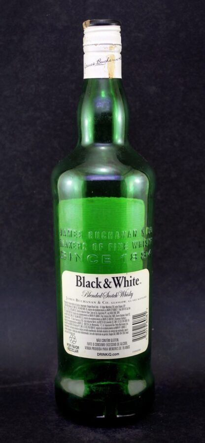 Garrafa Black & White Whisky 1L vazia Abajur familiamuda.com.br 4