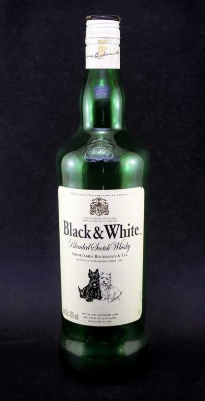 Garrafa Black & White Whisky 1L vazia Abajur familiamuda.com.br 3